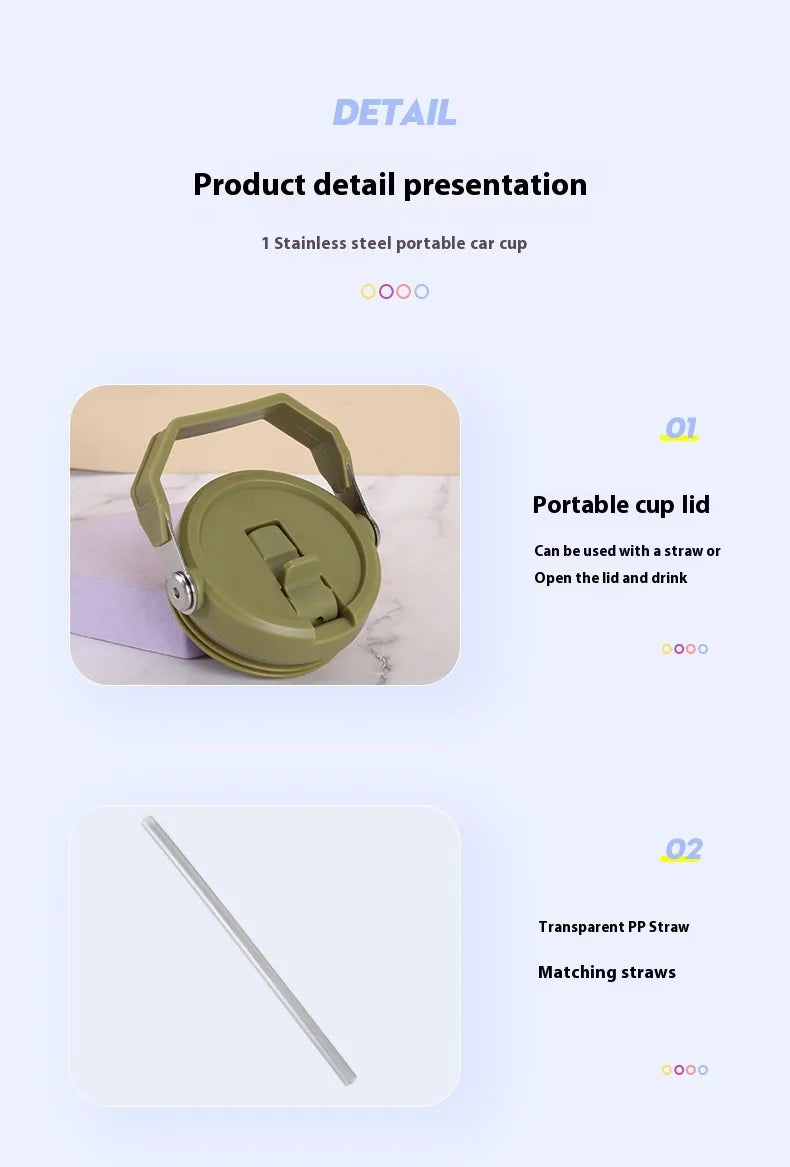 Stainless Steel Insulated Travel Cup with Straw