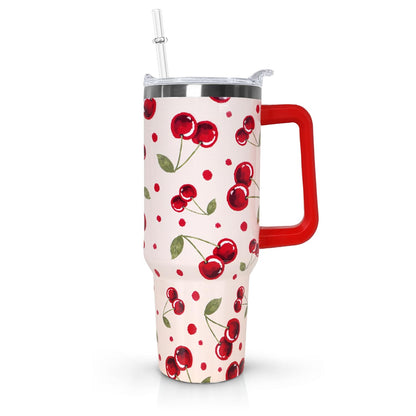 40 Oz Tumbler with Handle and Straw Insulated Double Walled Stainless Steel Travel Mug Gift Box Reusable Tumbler Coffee Travel Mug for Office Portable Insulated Beer Cup for Hot & Cold Drinks