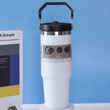 Stainless Steel Insulated Travel Cup with Straw