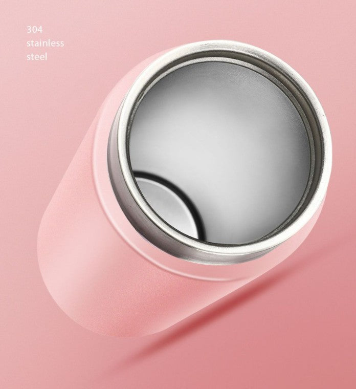 Stainless steel smart cat creative thermos mug Portable cute girl student personality digital display children thermos mug