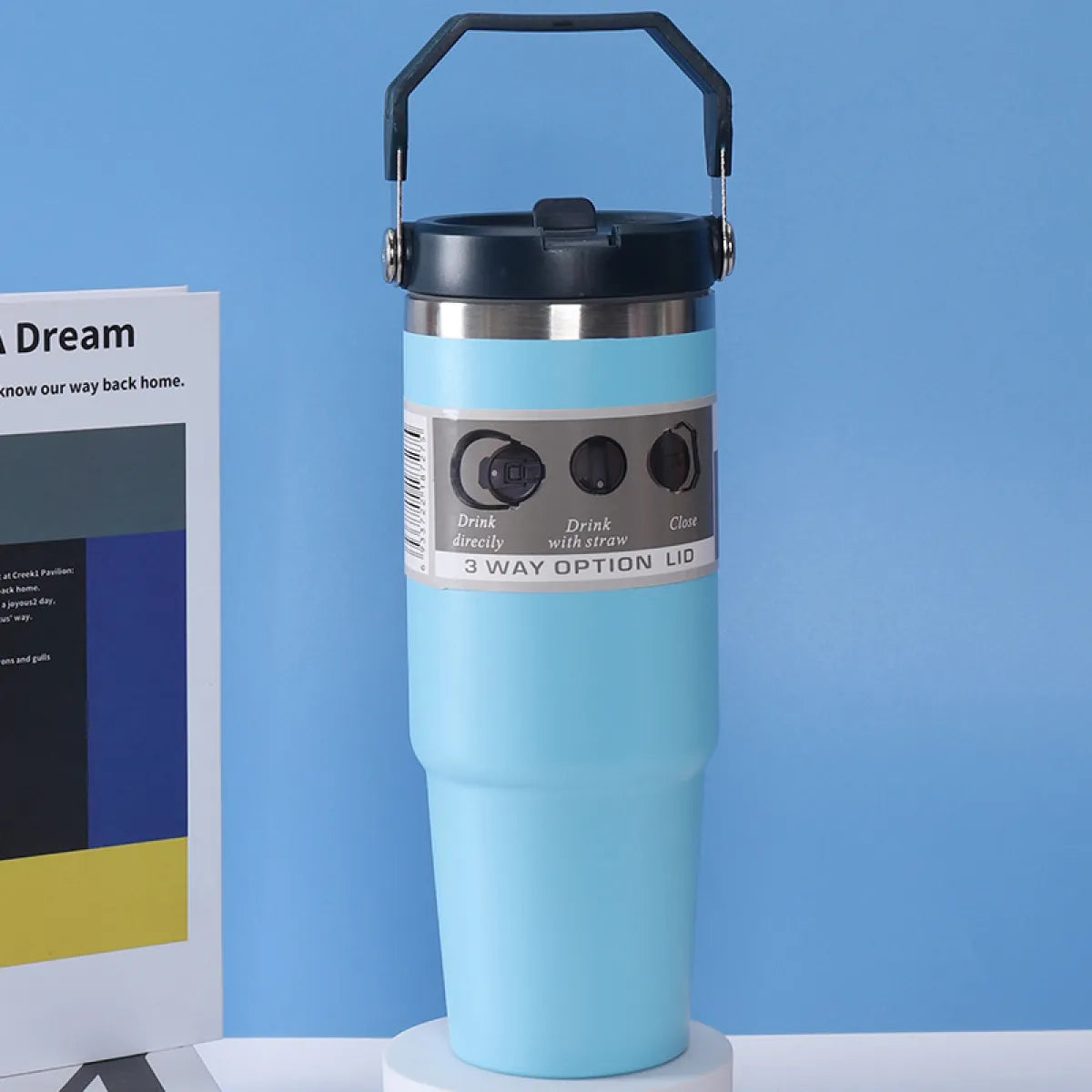 Stainless Steel Insulated Travel Cup with Straw