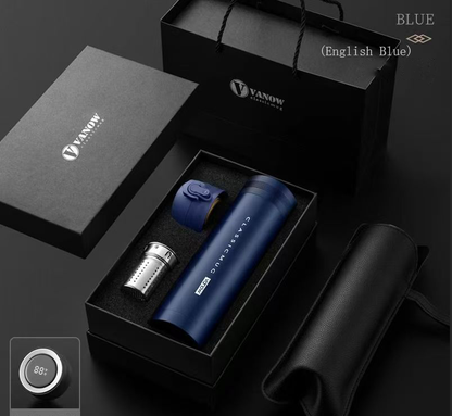 High-end Gift Box Insulated Travel Mug for Men, Business Outdoor Cup with Dual Lids for Tea Brewing