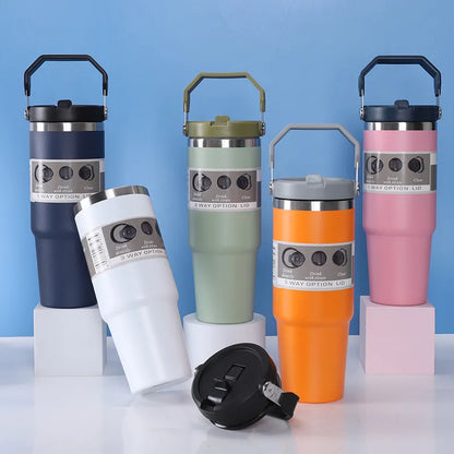 Stainless Steel Insulated Travel Cup with Straw
