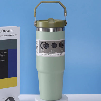 Stainless Steel Insulated Travel Cup with Straw