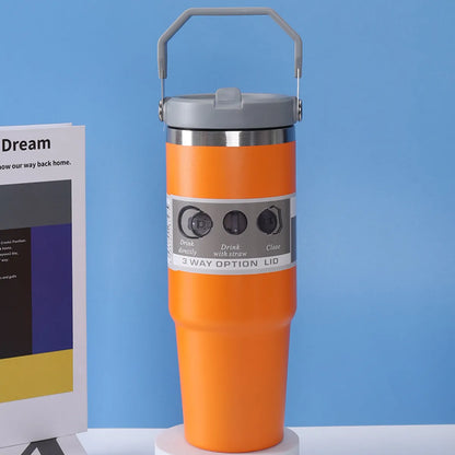 Stainless Steel Insulated Travel Cup with Straw