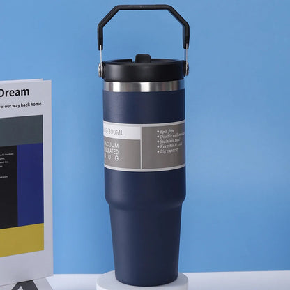 Stainless Steel Insulated Travel Cup with Straw
