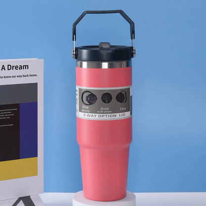 Stainless Steel Insulated Travel Cup with Straw