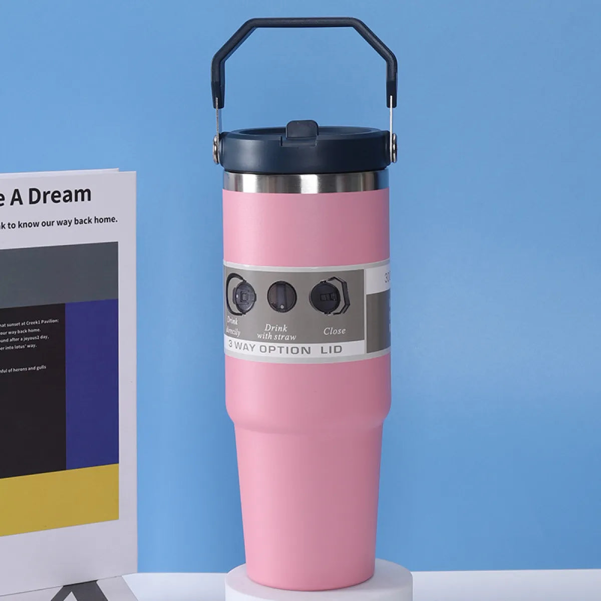 Stainless Steel Insulated Travel Cup with Straw