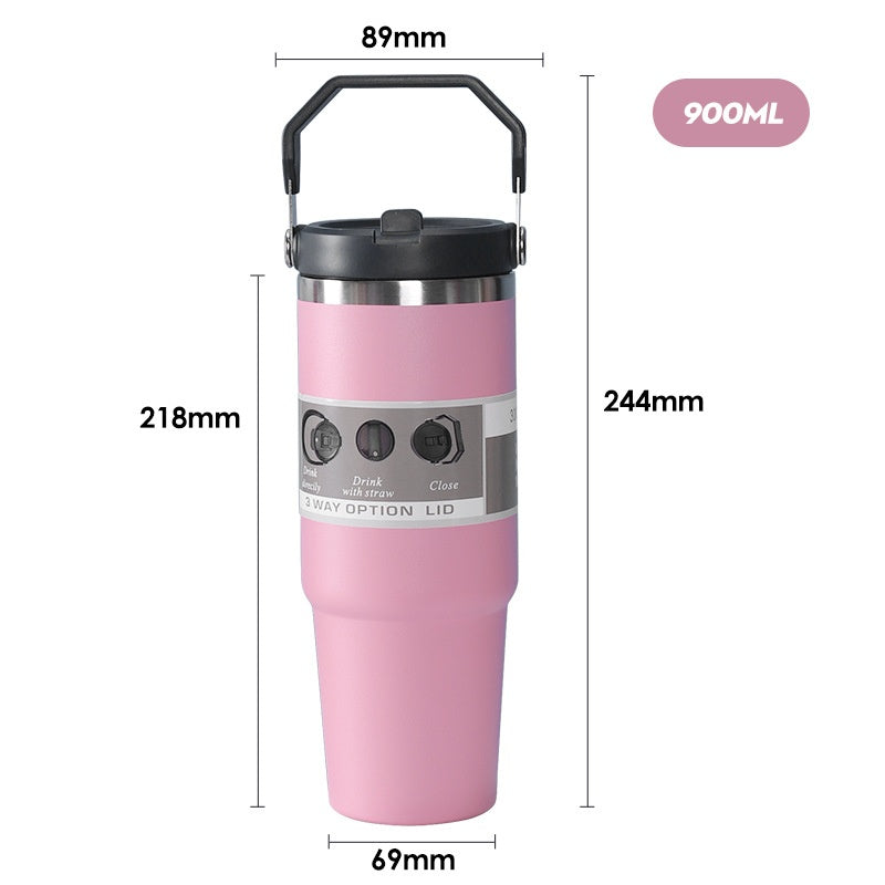 Stainless Steel Insulated Travel Cup with Straw